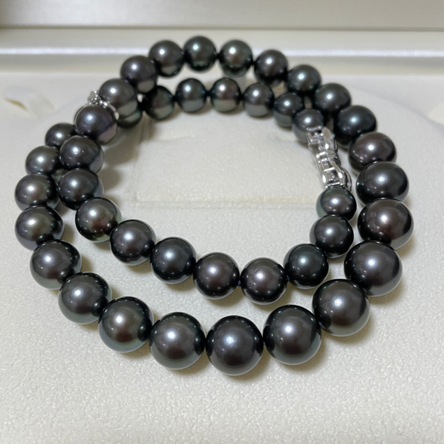 ミキモト MIKIMOTO 黒蝶真珠 8.7-9.0mm アコヤ真珠 7.9-9.0mm ネックレス 43cm K18 WG 750 パール【ソーティング付き】 VLP 90190842