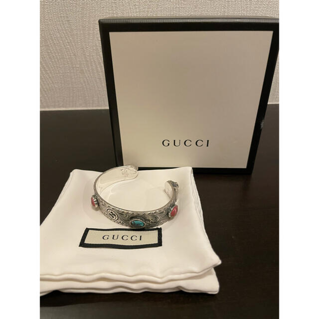 美品！グッチ/GUCCI キャットヘッド バングル ブレスレット シルバー