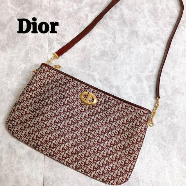 オールド Dior トロッター ショルダーバッグ ポシェット ヴィンテージ 赤