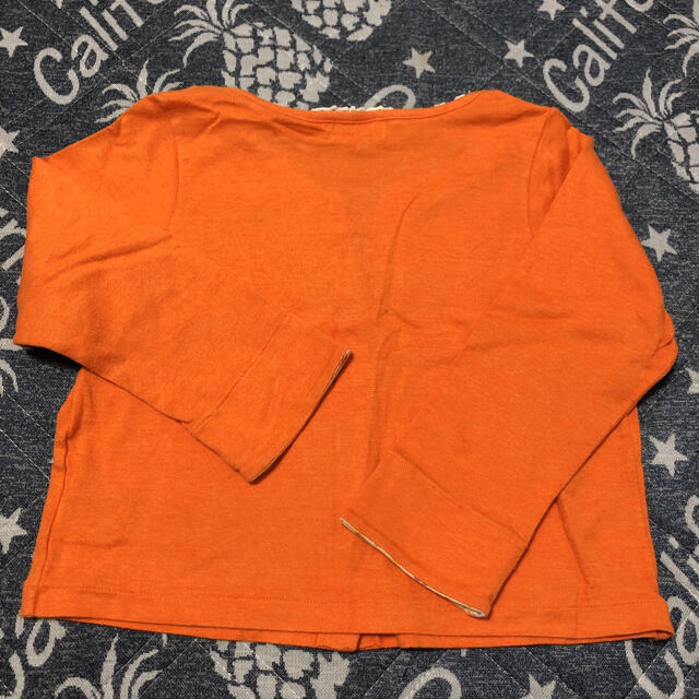 mikihouse(ミキハウス)のミキハウス  カーディガン　110サイズ　オレンジ キッズ/ベビー/マタニティのキッズ服女の子用(90cm~)(Tシャツ/カットソー)の商品写真