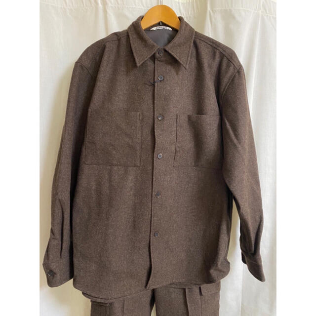 オーラリー新品SUPER MILLED SHETLAND WOOL SHIRTS