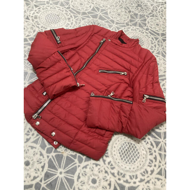 BALMAIN - バルマン BALMAIN ワインレッド バイカーダウン ジャケット