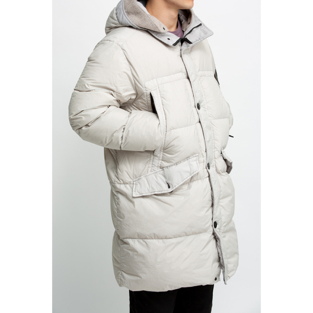 STONE ISLAND(ストーンアイランド)のGARMENT DYE HOODED LONG DOWN JKT / GRY メンズのジャケット/アウター(ダウンジャケット)の商品写真