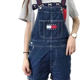 トミーヒルフィガー(TOMMY HILFIGER)のTOMMY JEANS☆サロペット☆ハーフズボン☆XS(サロペット/オーバーオール)