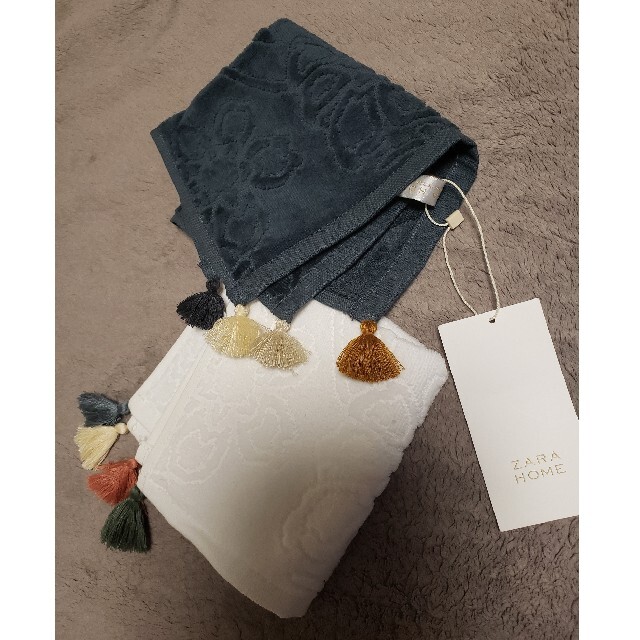 ZARA HOME タグ付き ZARA HOME タッセルタオル 2枚セットの通販 by エル's shop｜ザラホームならラクマ