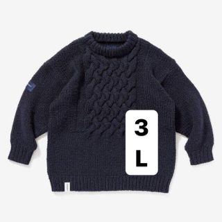 ダブルタップス(W)taps)のDESCENDANT FADED CABLE KNIT NAVY 3 DCDT(ニット/セーター)