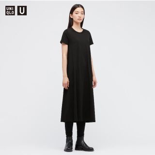 ユニクロ(UNIQLO)のほぼ新品★ユニクロエアリズムコットンAラインワンピース(ロングワンピース/マキシワンピース)