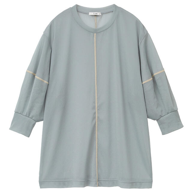 CLANE SOLID SLEEVE SHEER S/S TOPS クラネ カットソー(長袖+七分)