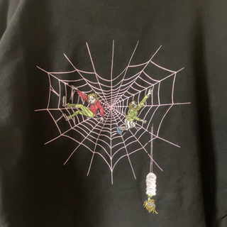 LEFT ALONE レフトアローン 刺繍パーカー 蜘蛛の巣 ユニセックス ...