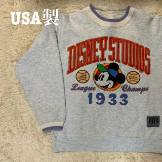 ディズニー(Disney)の【入手困難】 Disney ビックプリント 刺繍ロゴ USA製 Bezilコラボ(スウェット)