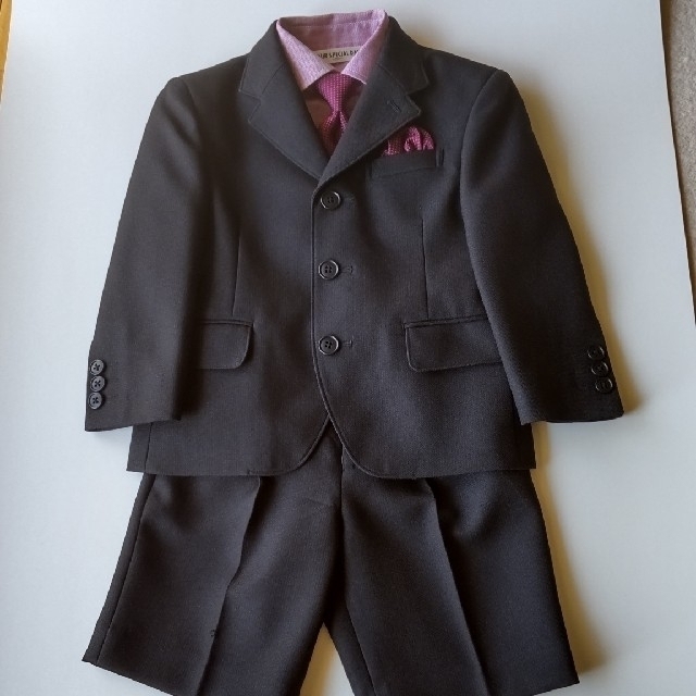 男子用スーツ100 キッズ/ベビー/マタニティのキッズ服男の子用(90cm~)(ドレス/フォーマル)の商品写真