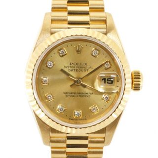 ロレックス(ROLEX)の【中古】ロレックス ROLEX 腕時計 U番 1997年式 10Pダイヤ K18(腕時計)