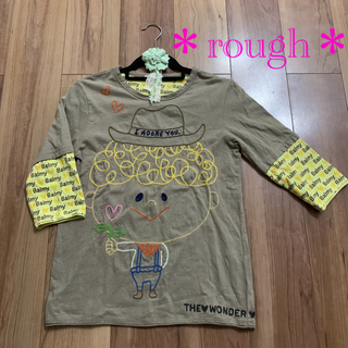 ラフ(rough)の【rough】ラフくんの刺繍が可愛い　重ね着風　7分袖 Tシャツ(Tシャツ(長袖/七分))