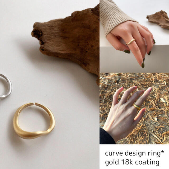 ZARA(ザラ)のカーブデザインリング*ゴールド　18kコーティング✨ レディースのアクセサリー(リング(指輪))の商品写真