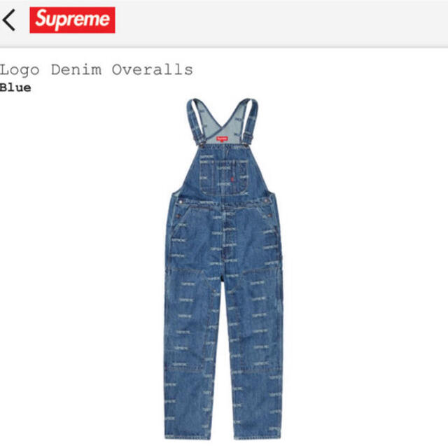 Supreme(シュプリーム)のsupreme logo denim overalls Sサイズ メンズのジャケット/アウター(カバーオール)の商品写真