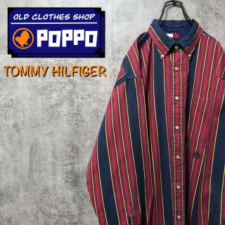 トミーヒルフィガー(TOMMY HILFIGER)の【kk様専用】トミーヒルフィガー☆刺繍ロゴクラシックマルチストライプシャツ(シャツ)