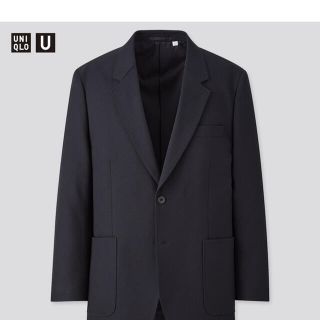 ユニクロ(UNIQLO)の【美品】ユニクロU テーラードジャケット　ネイビー　Mサイズ(テーラードジャケット)