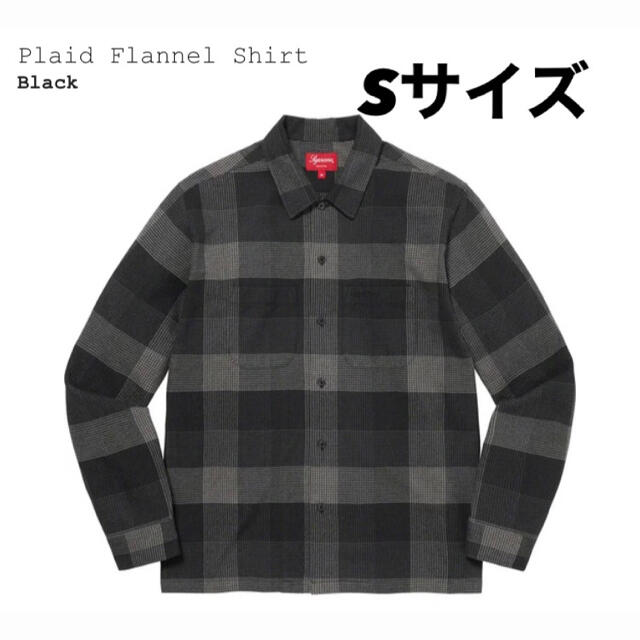 supreme Plaid Flannel Shirt Black Sサイズ