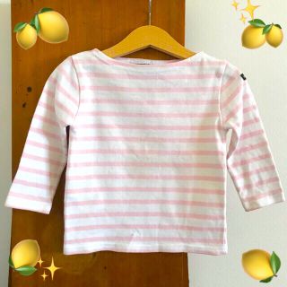 セントジェームス(SAINT JAMES)のセントジェームス★長袖Tシャツ★ボーダー★サイズ80〜90★ピンク(シャツ/カットソー)