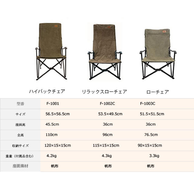 CAMPING MOONキャンピングムーン コットンチェア ブラウン1003CF スポーツ/アウトドアのアウトドア(テーブル/チェア)の商品写真