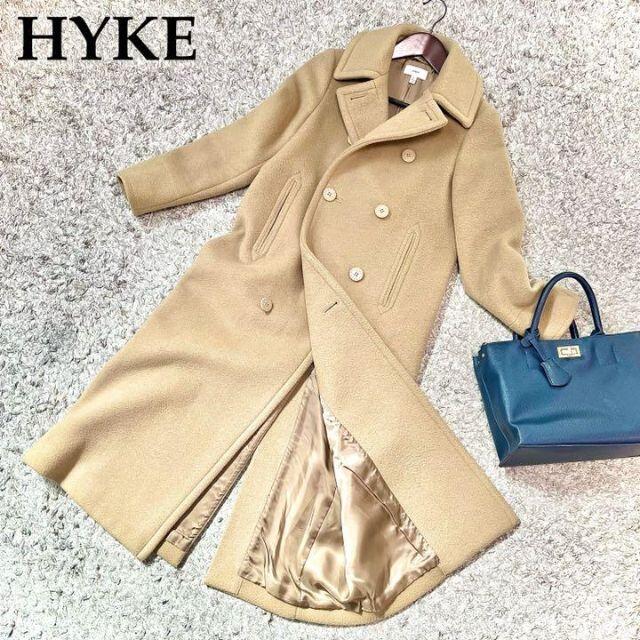 HYKE ハイク メルトン ダブルブレスト ロング Pコート