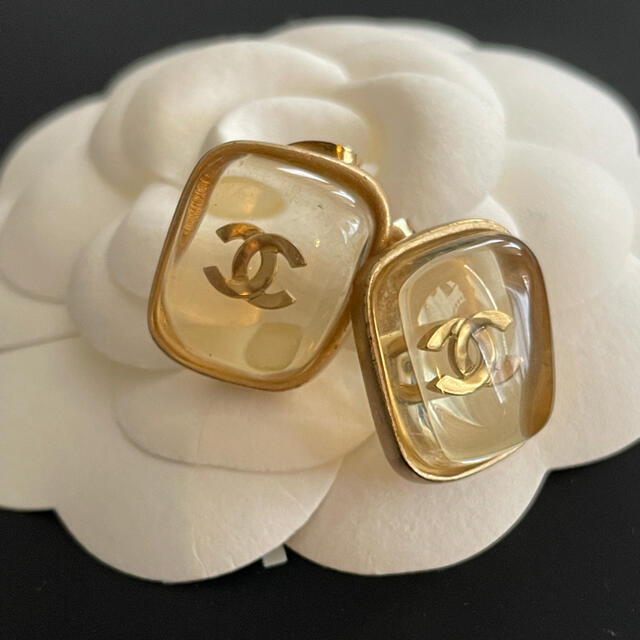 vintage CHANEL クリア グリポア ピアス | tradexautomotive.com