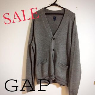 ギャップ(GAP)の【新品未使用】GAP☆メンズ☆ニット☆ウール☆カーデガン☆グレー☆XL(ニット/セーター)