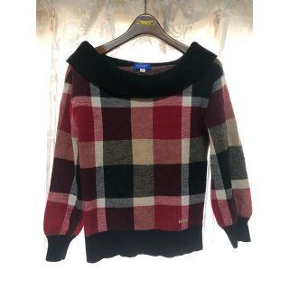 バーバリーブルーレーベル(BURBERRY BLUE LABEL)のブルーレーベルクレストブリッジ チェック ニット トップス ブルーレーベル(ニット/セーター)