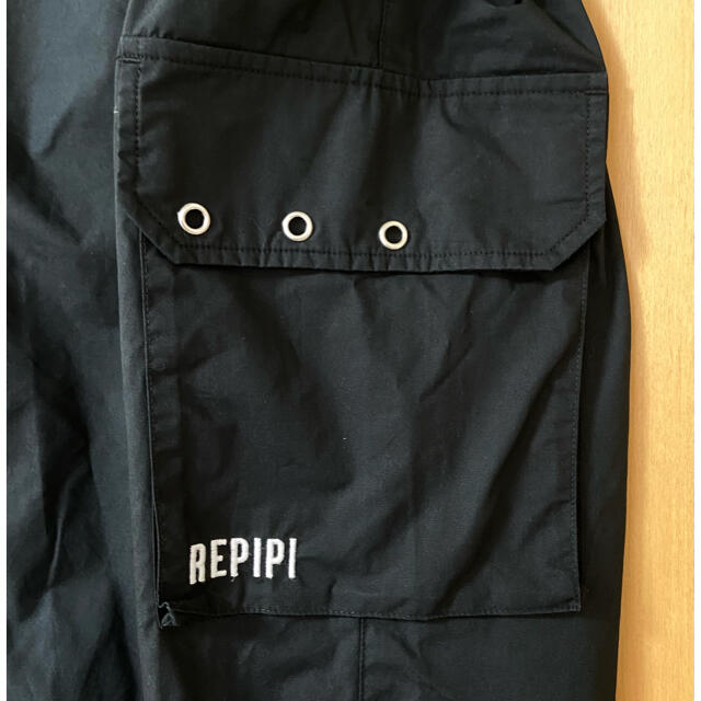 repipi armario(レピピアルマリオ)のレピピアルマリオ エステルコットンカーゴパンツ ブラック S 150〜160 キッズ/ベビー/マタニティのキッズ服女の子用(90cm~)(パンツ/スパッツ)の商品写真