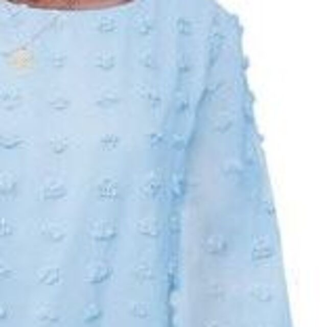 花つきブラウスチュニック　ライトブルー レディースのトップス(シャツ/ブラウス(長袖/七分))の商品写真