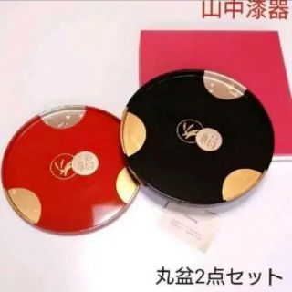 山中漆器　丸盆2点セット(テーブル用品)