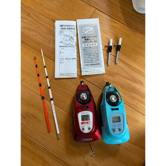 プロックスprox ワカサギ電動リール2台 穂先2本 セットの通販 by プロックスprox ワカサギ電動リール2台 穂先2本 セットの通販 by