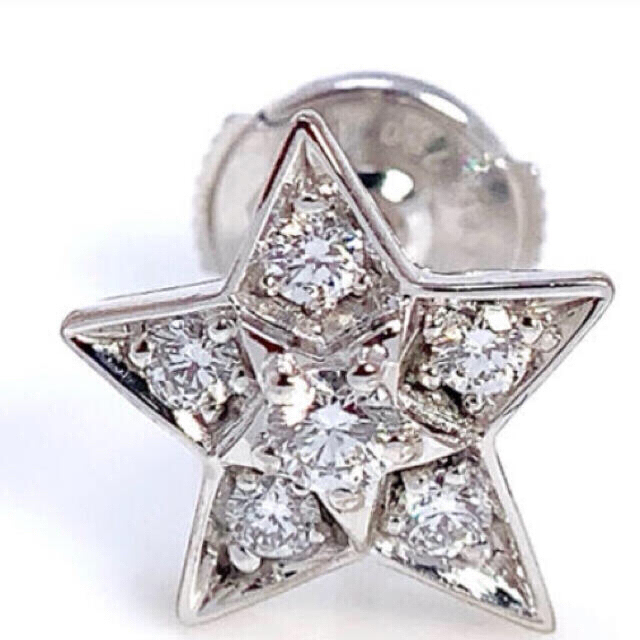新品】 CHANEL - シャネル コメット ピアス 片耳 ダイヤ 18KWG ピアス