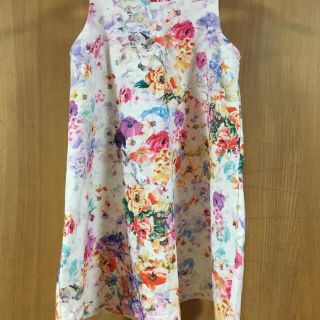 ザラキッズ(ZARA KIDS)のZara Girls 花柄　ワンピース　美品　スウェット 4/5 110cm(ワンピース)