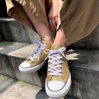 コンバース(CONVERSE)の最値定価9350円!新品!コンバース 100 グリッター スニーカー 23.5(スニーカー)