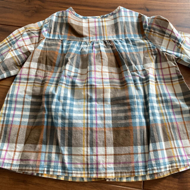 PETIT BATEAU(プチバトー)の【美品】プチバトー　チェック　ブラウス　チュニック24m/86cm キッズ/ベビー/マタニティのキッズ服女の子用(90cm~)(ブラウス)の商品写真