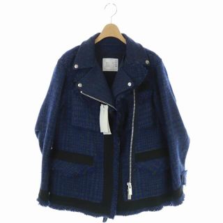 サカイ(sacai)のサカイ 19AW ウール ツイード レイヤード ライダースジャケット(ライダースジャケット)