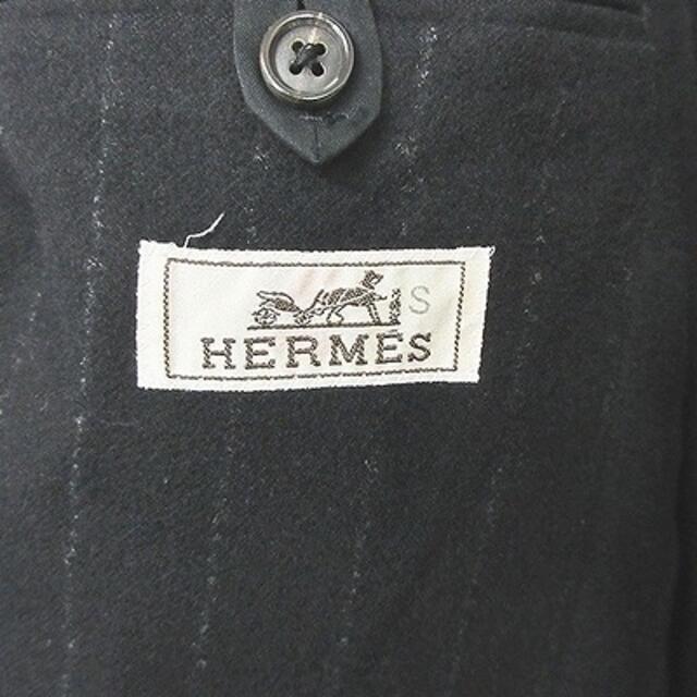 Hermes(エルメス)のエルメス ウール テーラードジャケット ストライプ シングル 2B 黒 50 メンズのジャケット/アウター(テーラードジャケット)の商品写真