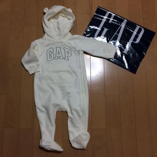 ベビーギャップ(babyGAP)の【新品 タグ付き】 80 ベビー GAP クマ耳付きパーカー(カバーオール)