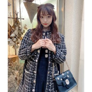 スワンキス(Swankiss)のSwankiss スワンキス TS tweed line C/T  訳アリ品(ニットコート)