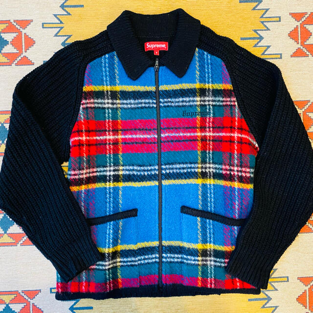 Lサイズ　supreme Plaid Front Zip Sweater