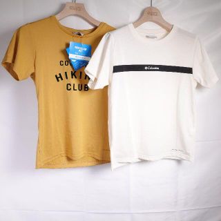 コロンビア(Columbia)のColumbia　Tシャツ　レディース　オレンジ/ホワイト(Tシャツ(半袖/袖なし))