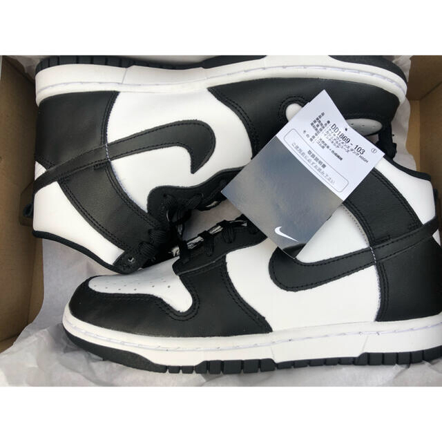 24cm nike wmns dunk high black and white