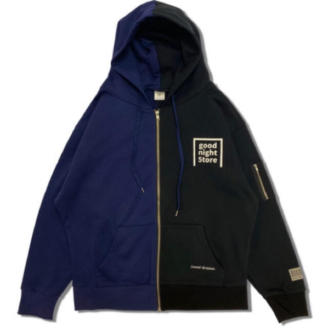 goodnight5tore  GN110 bicolor zip hoodie