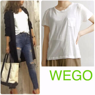 ウィゴー(WEGO)の新品 WEGO ポケット付 モダール Tシャツ レディース 半袖 ホワイト(Tシャツ(半袖/袖なし))
