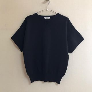 ハイク(HYKE)のHYKE ハーフスリーブニット　トップス　ブラック　サイズ1(Tシャツ(半袖/袖なし))