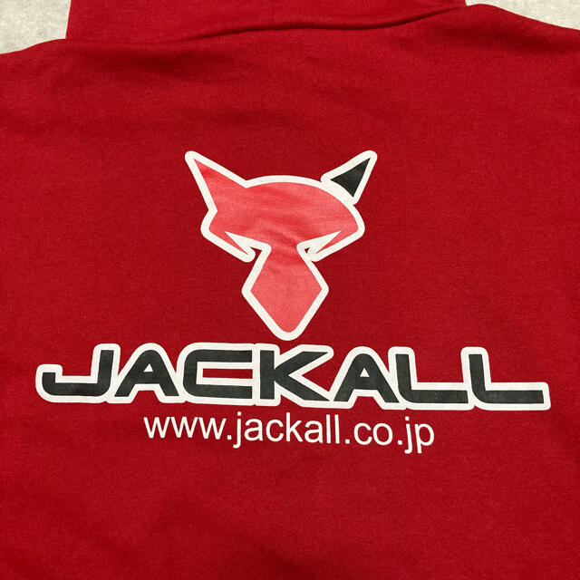 JACKALL(ジャッカル)のレア JACKALL ジャッカル 初期 パーカー フーディー レッド 赤 釣り メンズのトップス(パーカー)の商品写真