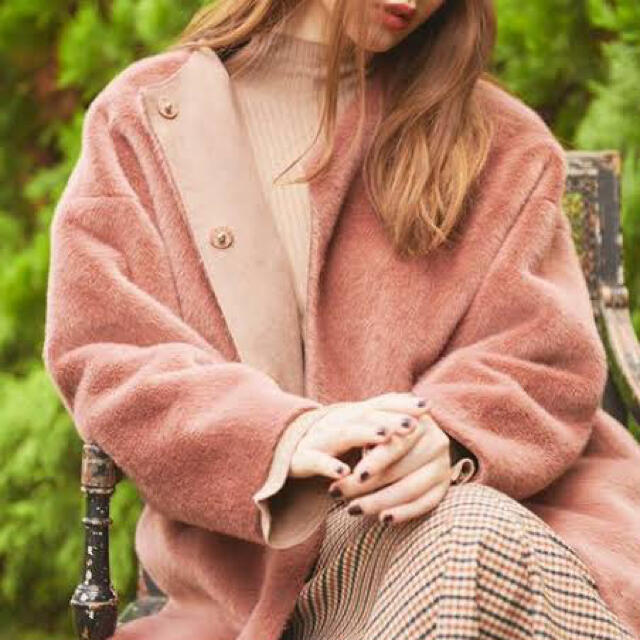 her lip to faux fur reversible coat S