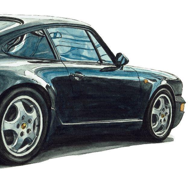 GC-1824ポルシェ911限定版画サイン額装作家平右ヱ門 4