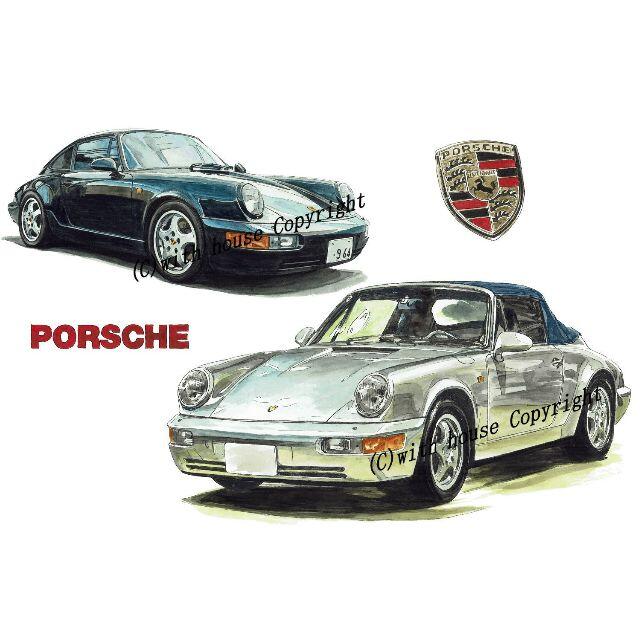 GC-438 Porsche911カブリオレ限定版画サイン額装済作家平右ヱ門